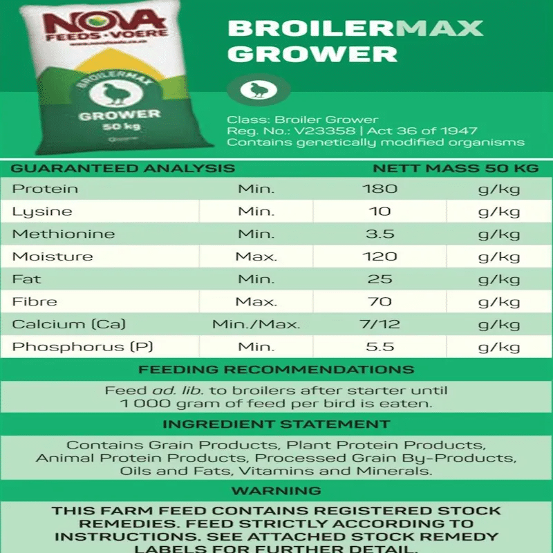 NOVA BROILER MAX GROWER 50KG